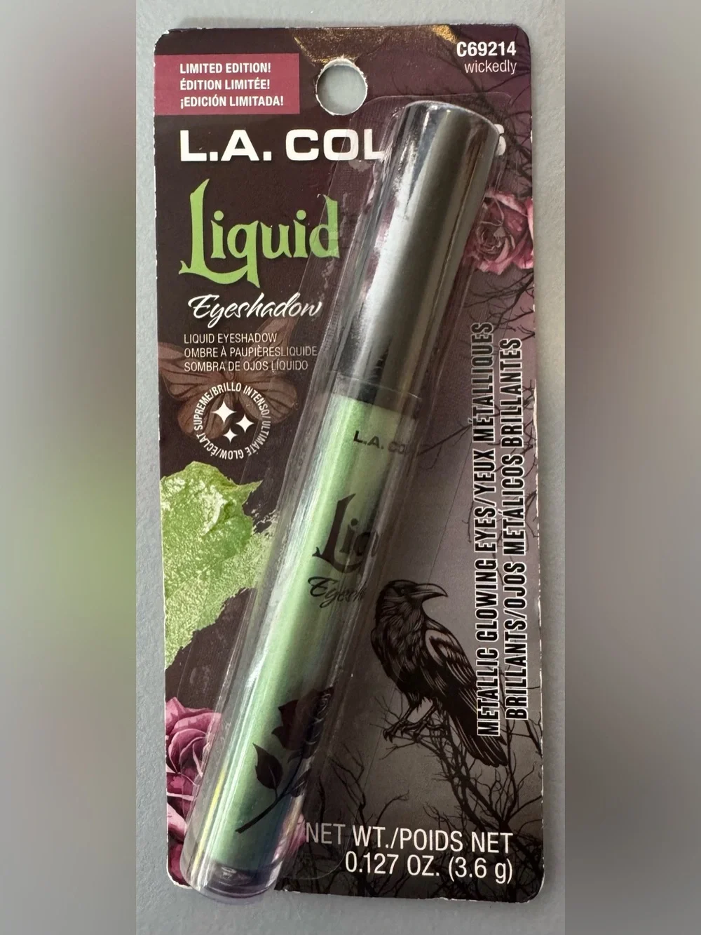 L.A. Colors Liquid Eyeshadow in wickedly limited edition metallic glowing eyes